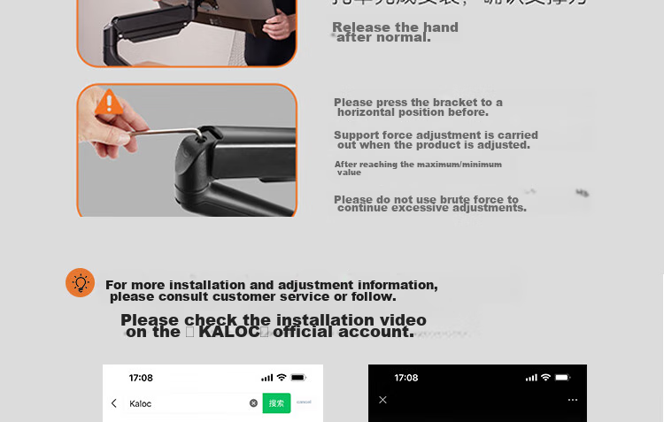KALOC Monitor Stand, Monitor Arm, Mechanical Arm Display Stand, Computer Stand, Monitor Suspension Arm Bracket, Inverted Monitor Stand, Computer Desk Bracket DH100 24