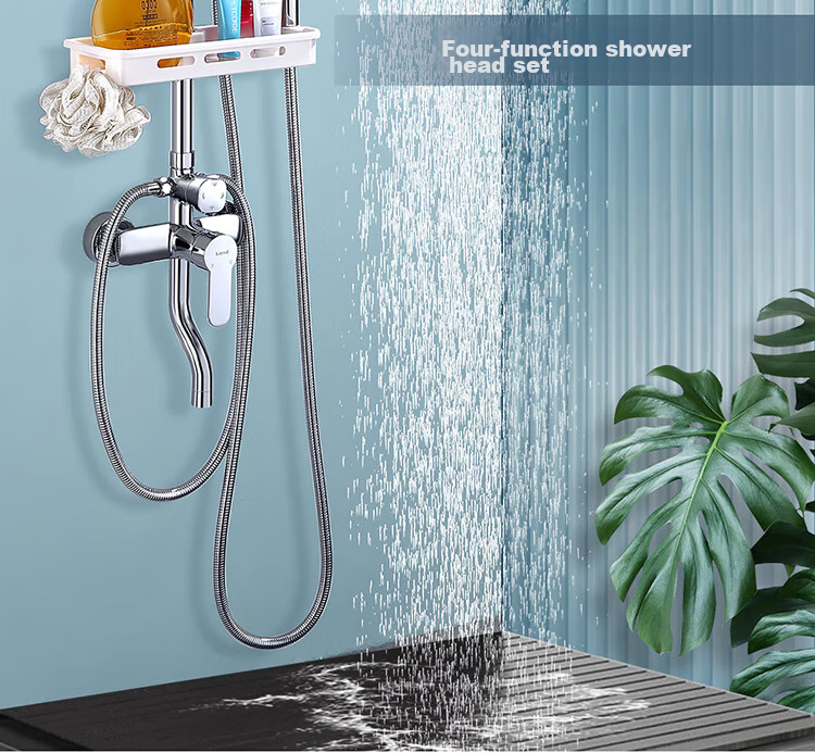 Larsd Shower Head Set, Square Spray Gun Shower Head, Silver Shower Faucet, High-Pressure Shower Head Complete Set F816 2