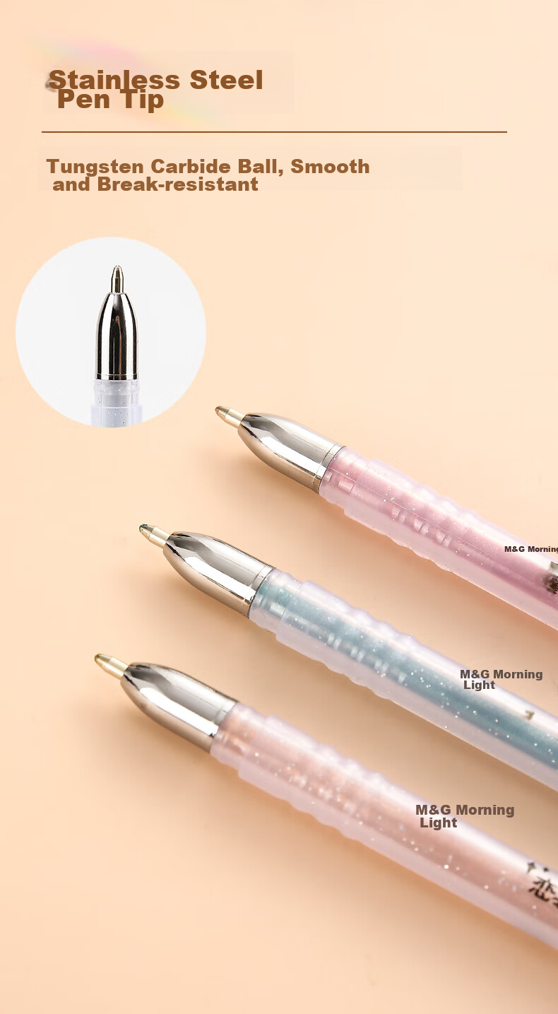 M&G Stationery, 1.0mm Flashing Colorful Gel Pens, Bullet Tip Signing Pens, Multi-Color Planner Pens, Ink Pens, 8 Pcs/box GP1311 Back-To Essential 5