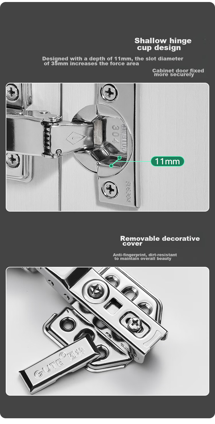 GUTE Hinge Repair Plate, Cabinet Door Hinge Repair Plate, Hinge Repair Patch, Cabinet Door Hinge Repair Tool, Stainless Steel Single Piece 7