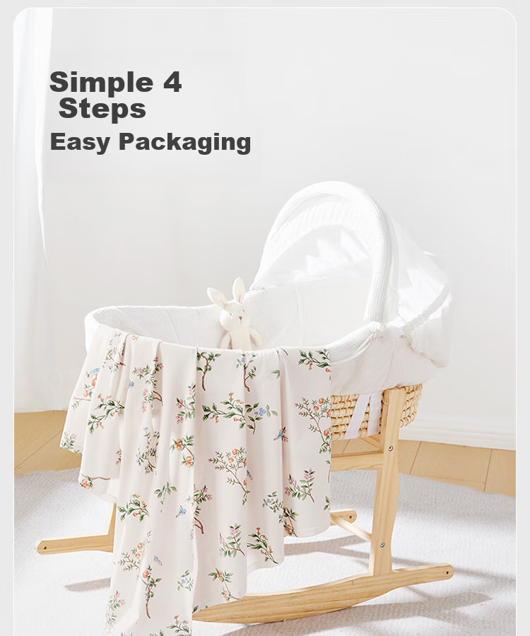 PurCotton Baby Swaddle, Antibacterial Knitted Blanket, Pure Cotton Newborn Wrap, Air Conditioning Cover, Fairy Tale Tree House Design, 90×90cm 15