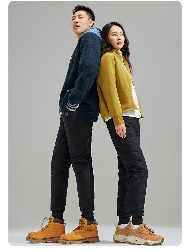 Xiongmaoxiangban down Pants for Men And Women, Autumn And Winter Style, Fleece-Lined Thickened Trousers, Warm Cotton Pants, Suitable for -30°C in Northeast China, Outdoor Wear, Duck Dow 17