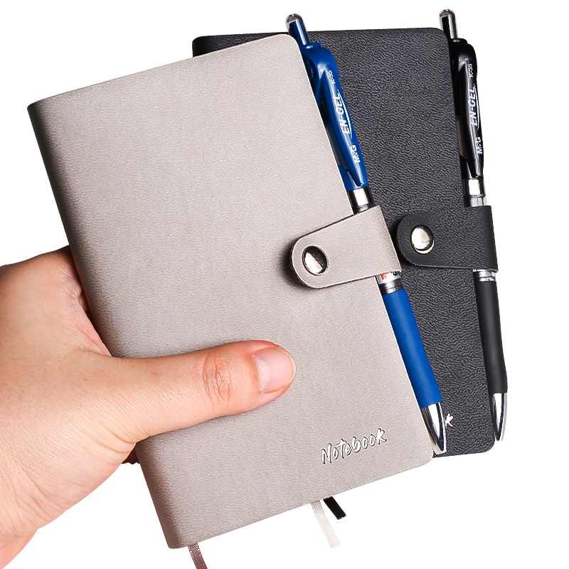 Jinzhi 2 A7 Notebook with Pen Holder, Portable Mini Journal, Pocket-Sized Notebook, Handheld Recorder, Diary, 100 Sheets Per Book