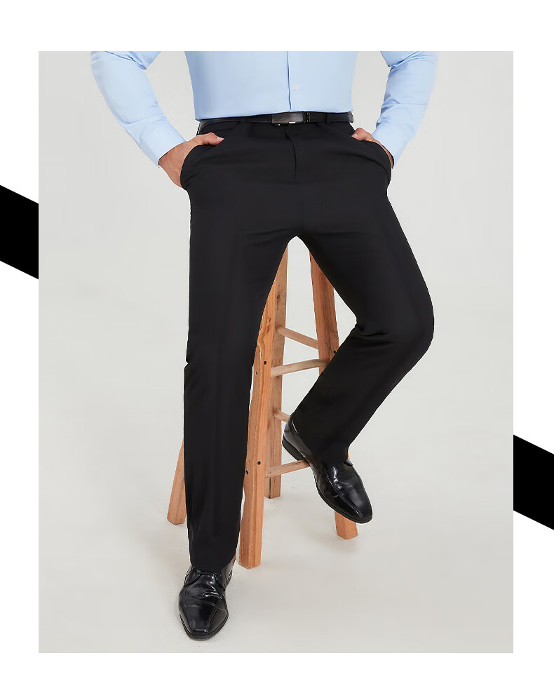 Dibinze Large Size Dress Pants for Men, Plus-Size Business Formal Wear, Loose Straight-Leg Black Suit Trousers for Overweight Men, Black, 9XL 16
