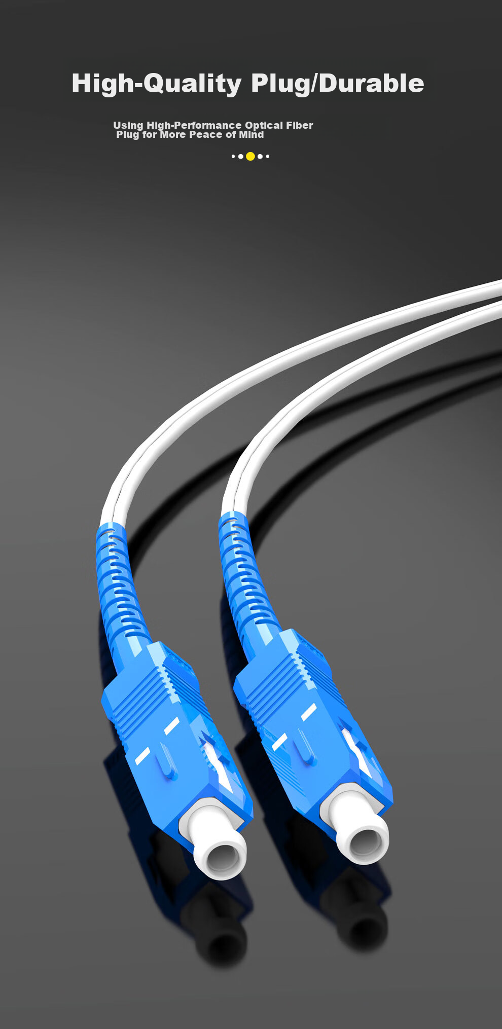 SK-LINK Telecom-Grade Indoor Pigtail Fiber Optic Cable, 2-Core 2-Steel Wire Single-Mode Double-Core Optical Fiber Cable, Butterfly-Shaped Fiber Optic Home Broadband Line FTTR Networking 100 Meters White SNGL2SM-100M 5