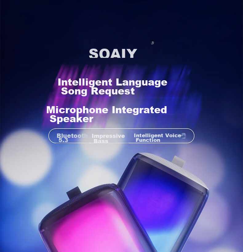 Soaiy K69 Microphone, Karaoke Microphone, All-In Wireless Bluetooth Speaker, Singing Special Device, Home KTV Sound System Set, Children's Microphone 5