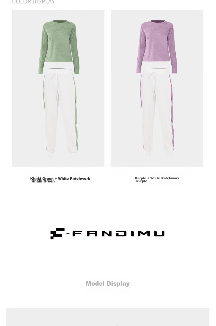 FANDIMU Women's Sports Set Breathable Yoga Fitness Wear Track Training Casual Running Long Sleeve Badminton Outfit Purple S 10