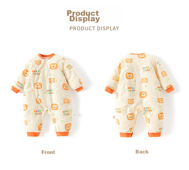 Huanxixiaoxiong Baby Romper, Winter Padded Onesie, Newborn Pure Cotton Infant Clothing, Autumn And Winter Cotton Wear 22