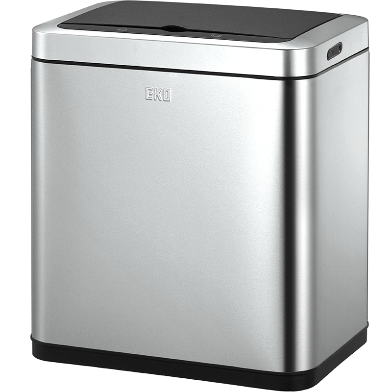 EKO Smart Sensor Trash Can, 12L, Sand Steel, Large Capacity for Home Use, Stainless Steel, for Bathroom And Kitchen, Recommended by Zhang Ruoyun, Model 9233