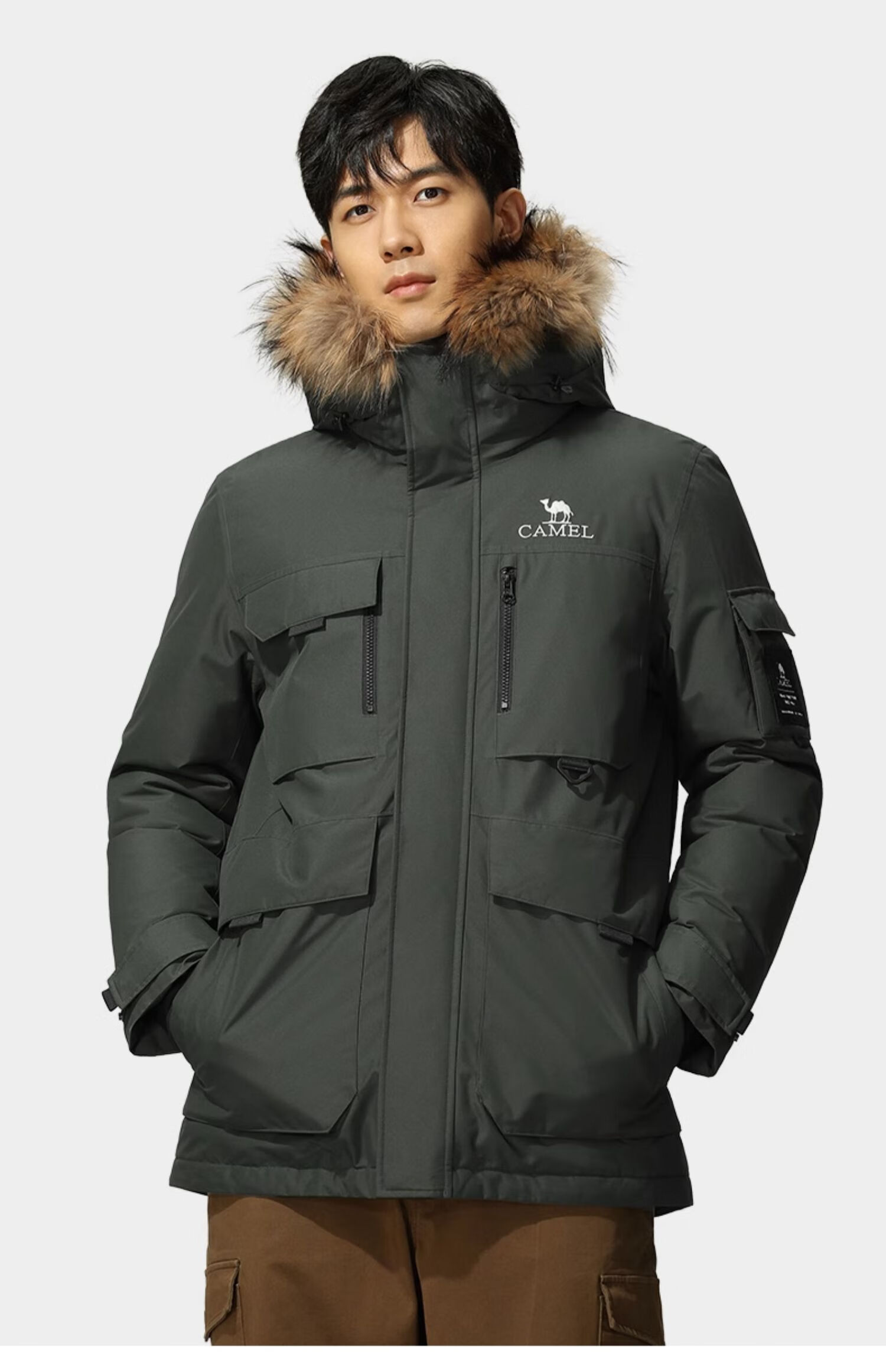 CAMEL [Guanghan Palace] Outdoor Waterproof Windproof Thickened Three-Protection Workwear Down Jacket for Men and Women N133 21