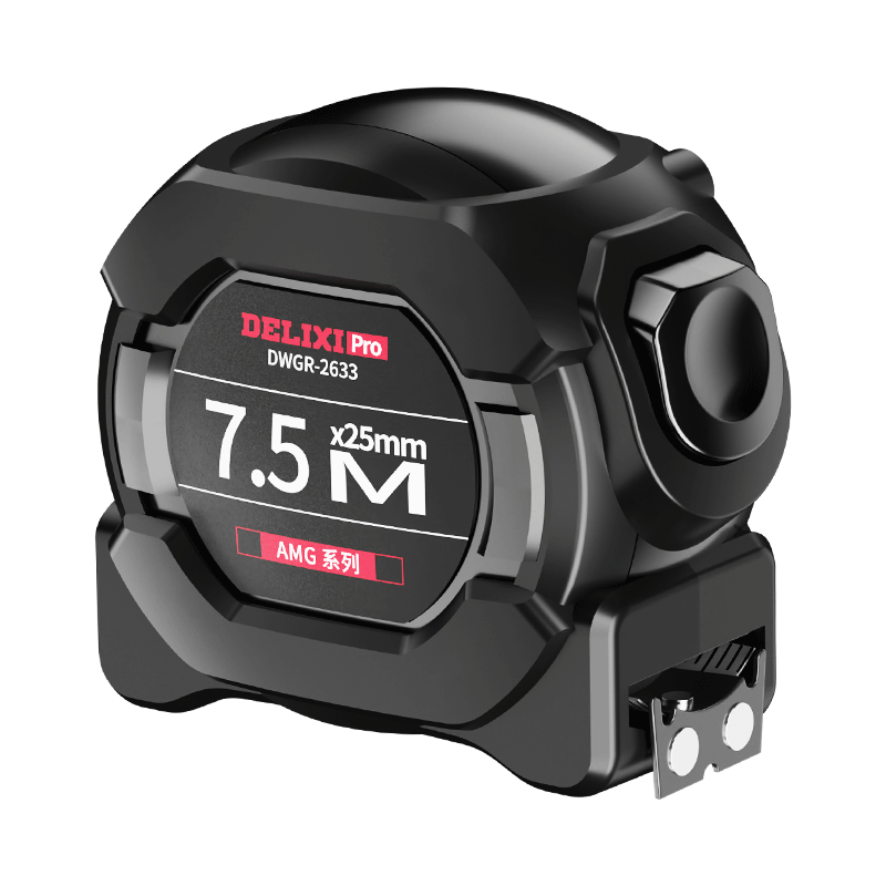 DELIXI Steel Tape Measure, Household Use, 5 Meters Long, Wear-Resistant, Drop-Resistant, High-Precision Self-Locking Ruler, [AMG Series], 5 Meters * 25mm