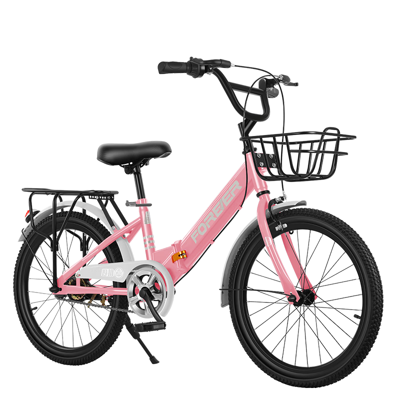 FOREVER Children's Bicycle for Ages 6-10 And Above, Mountain Bike for Girls, Foldable Single-Speed Bicycle for Older Children, 20-Inch Pink