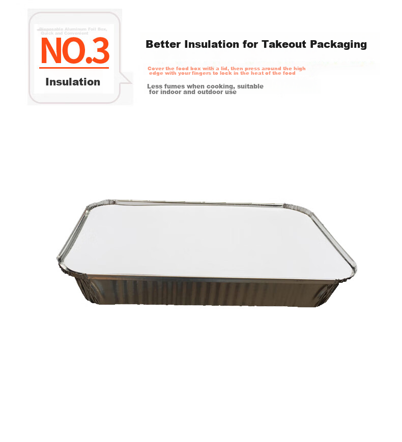 Babike Aluminum Foil Takeout Boxes, 2200ml*10 Pieces, Disposable Containers for Seafood, Crayfish, Camping, Barbecue, And Takeout Packaging 5