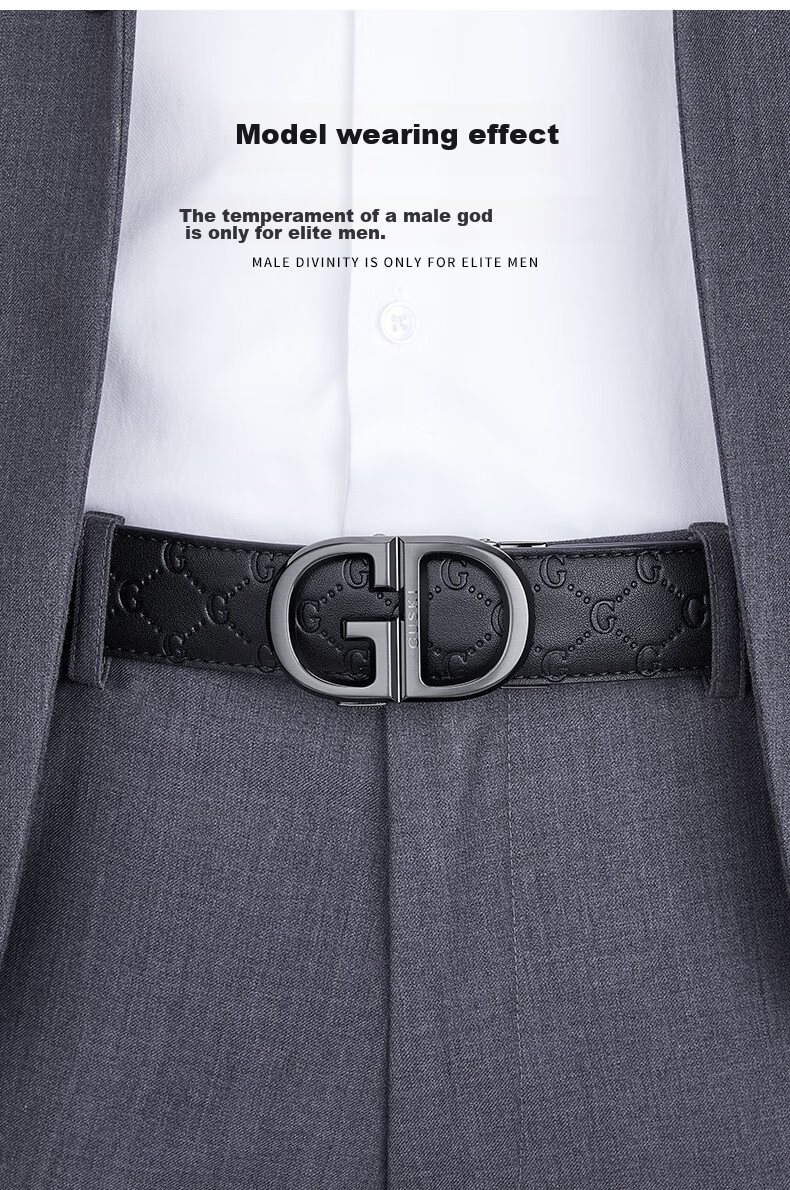 GUSKI Men's Genuine Leather Belt with Automatic Buckle, High-Quality Gift Box, Birthday Present for Boyfriend Or Husband 4