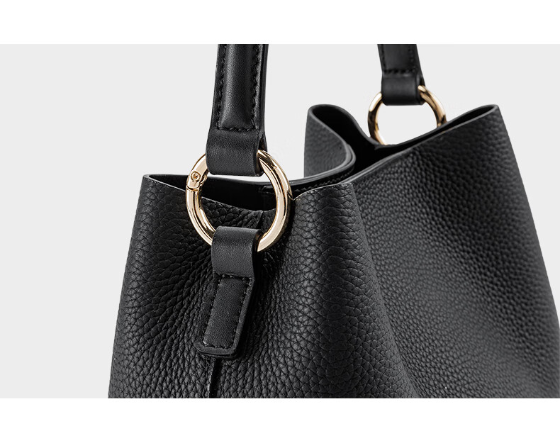 HONGU Women's Handbag, High-Quality Cowhide Leather, Fashionable Shoulder, Handheld And Crossbody Bag, Versatile Bucket Bag, Birthday Gift for Girlfriend 7