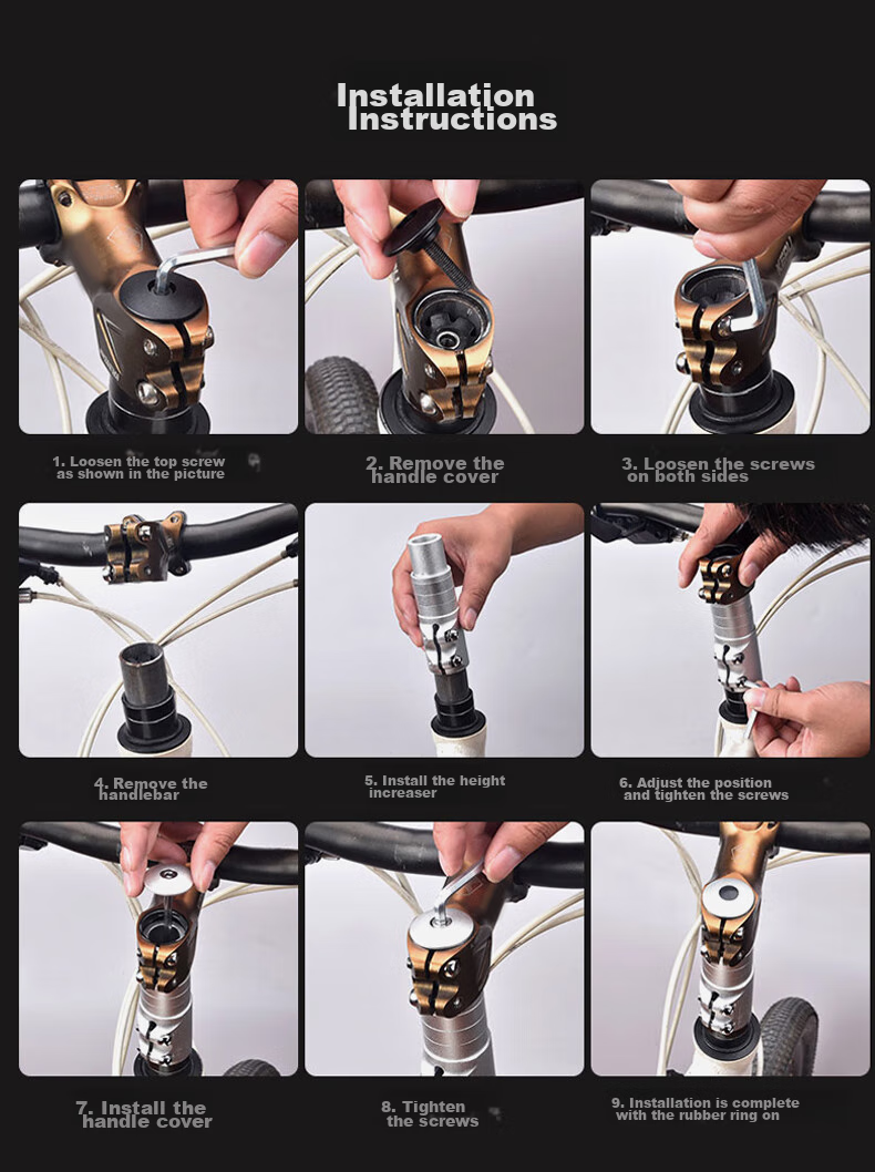 FOREVER Aluminum Alloy Handlebar Riser, Heightening Device for Road Bikes And Mountain Bikes, Universal Model, Upgraded Version in Black 9