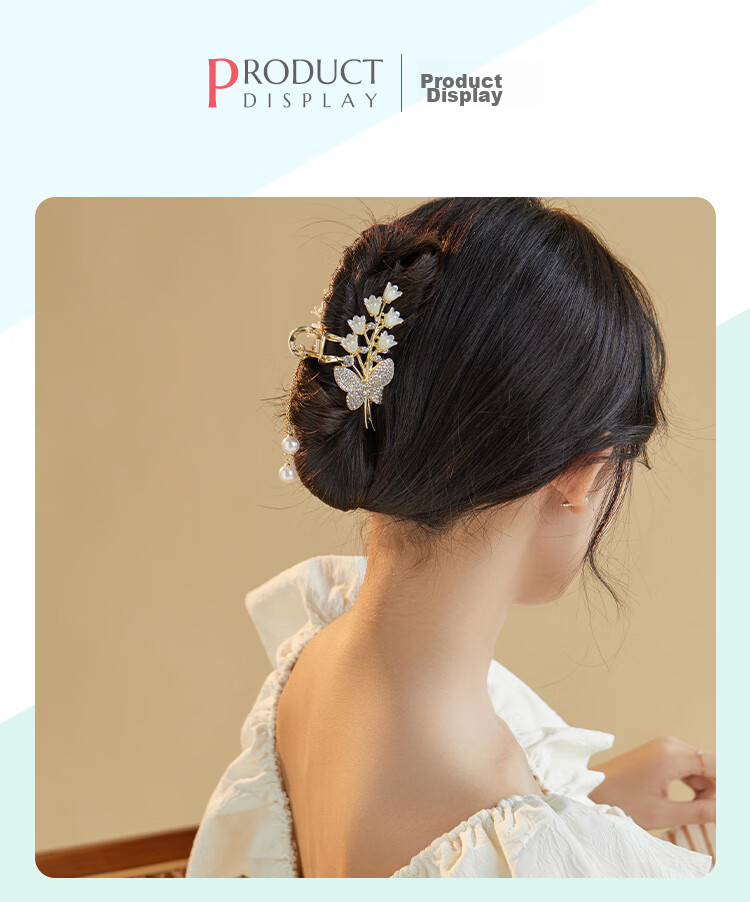 CHIMERA Elegant Hair Clip, Back of Head Half-Up Butterfly Bun Clip for Women, Side Clip Hair Accessory, Mid-Autumn Festival Gift 21