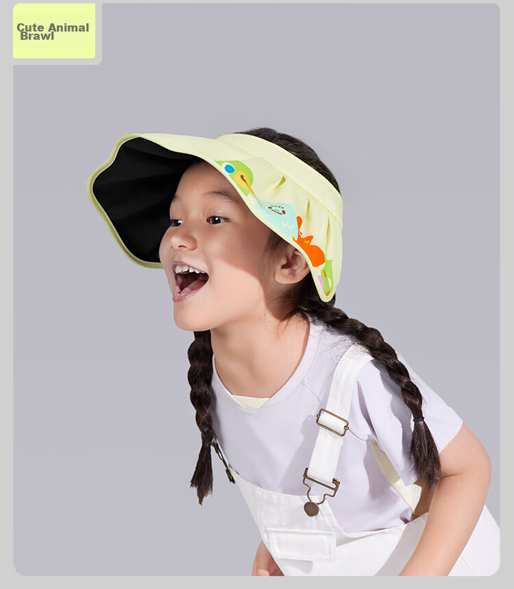 Beneunder Children's Sun Protection Hat Sunshade Cap Open Top Hat Unisex Kids Black Coated Shell Hat BM552 Assorted Gummies 50-54cm 34