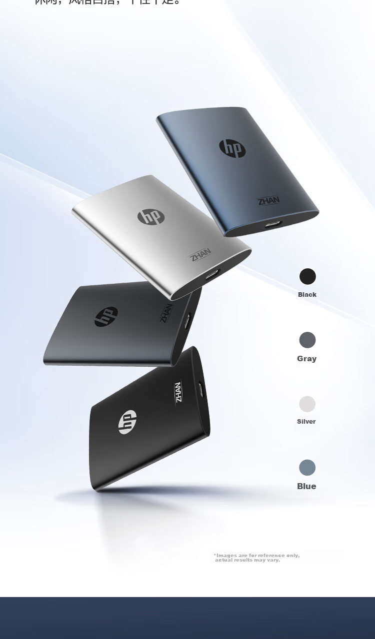 HP 1TB Portable SSD, 2000MB/s High-Performance Read/Write, Type-C, Portable for Business Travel, High-Speed Transfer, External Phone Direct Connection Mini Hard Drive, Blue 10