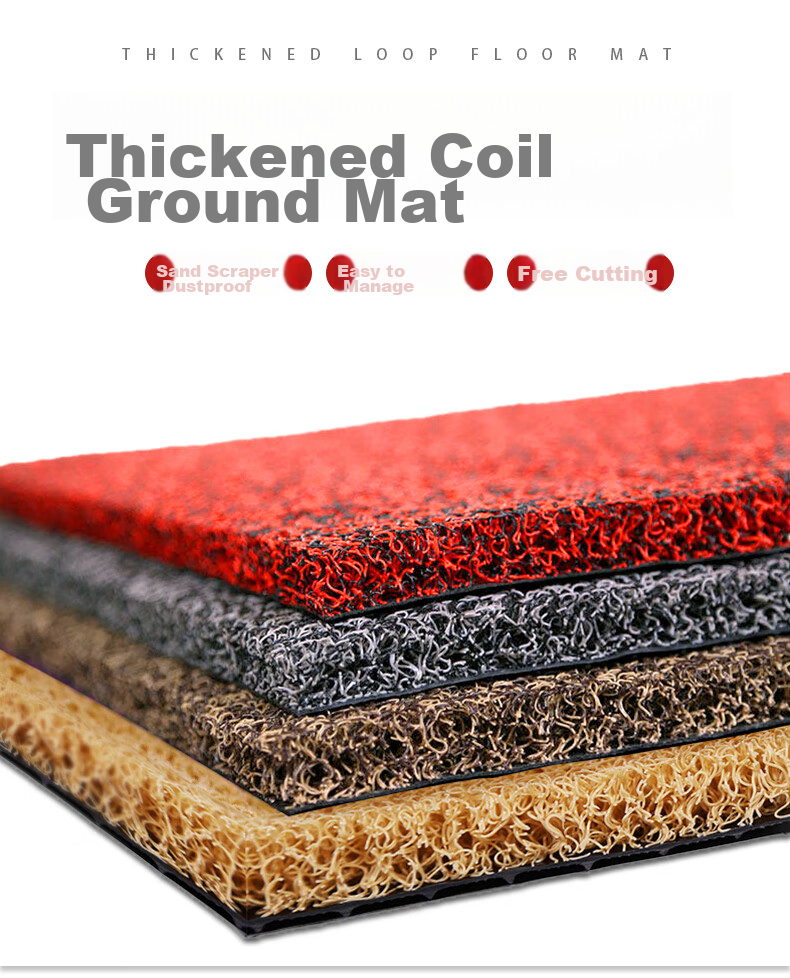 DIYIN Entrance Door Mat, Doormat, Loop Mat, Entrance Foot Mat, Non-Slip Mat, Thickened Black And Red, 60*90cm 4