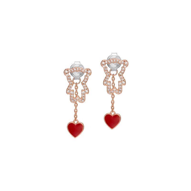 EMPORIO ARMANI, Armani Women's Stud Earrings, Romantic Heart-Shaped Bear Earrings, Birthday Gift for Girlfriend, EGS3163221