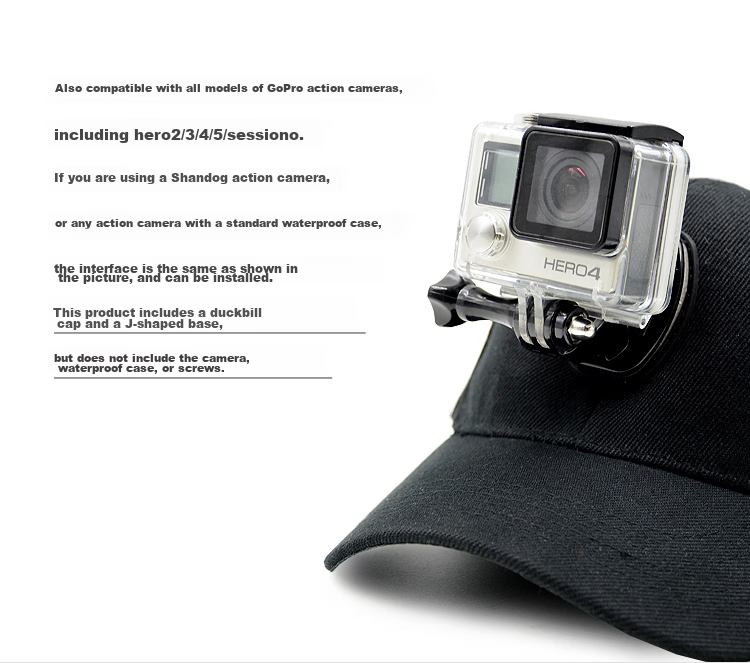 MAXCAM Suitable for DJI Osmo Action 6 5 4 3 2 Action Cameras, Yingshi AcePro2 Cap Clip, Baseball Cap Mount, Head Strap, GoPro Accessories 5