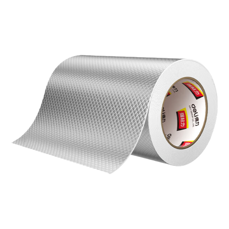 Deli Butyl Waterproof Tape, 20cm*10m*1mm, Strong Sealing Adhesive, Aluminum Foil Roll for Leak Prevention, Roof Crack Water Leakage Repair, Silver Color 1 Roll JF503