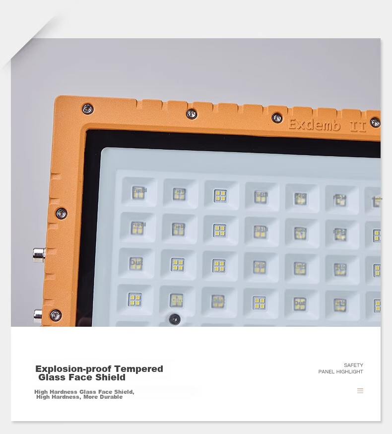 Qianzhiyi LED Explosion-Proof Light High-Power Waterproof Corrosion-Resistant Square QY-GY-FB200W Industrial Floodlight for Construction Sites, Warehouses, Factories, Chemical Plants, Workshops, Gas S 24