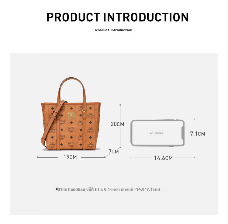 MCM TONI Mini Tote Bag, Basket Bag, Crossbody Bag, Cognac Color Gift 1