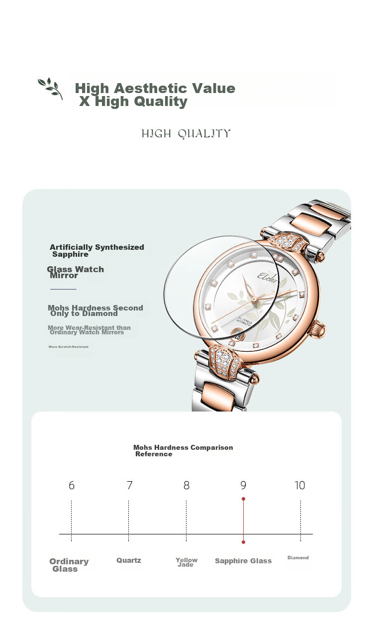 EBOHR Women's Watch, Butterfly Love Alice Birthday Valentine's Day Gift Ladies Mechanical Gift Box 36080328 14