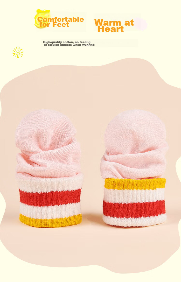 LangSha Children's Socks, Spring And Autumn Thin Style, Girls' Socks, Mid to Big Kids' Student Baby Socks, Mid-Calf Cotton Socks, 5 Pairs Per Pack 5