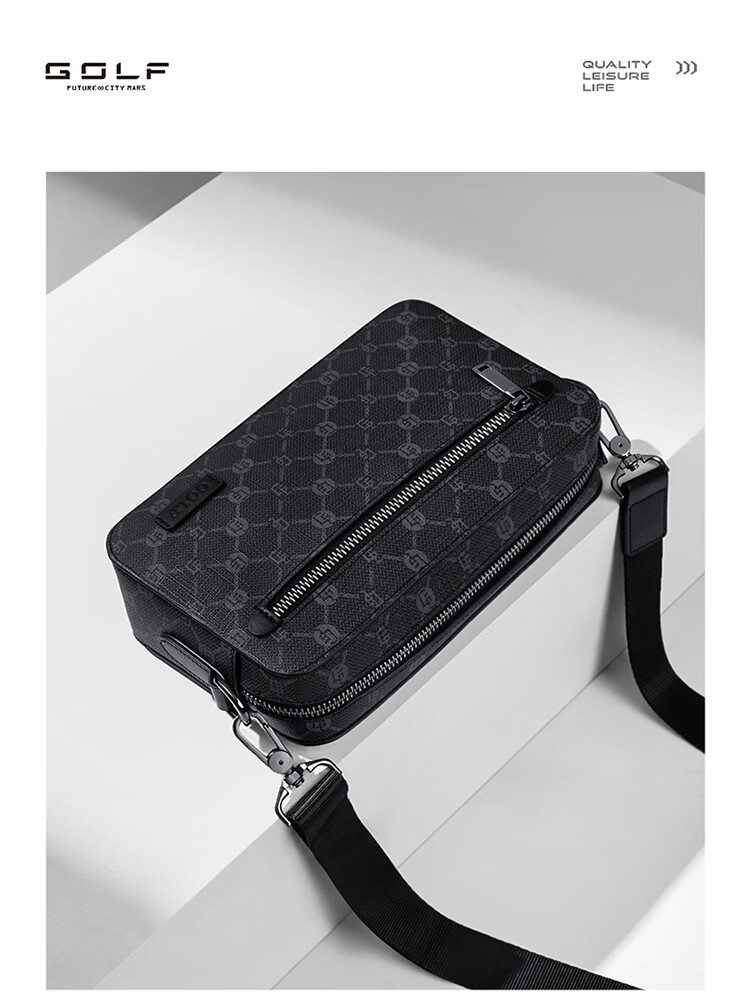 GOLF Shoulder Bag for Men, Printed Crossbody Bag with Multiple Compartments for IPad And Phone, Water-Resistant Business Commuter Bag 15