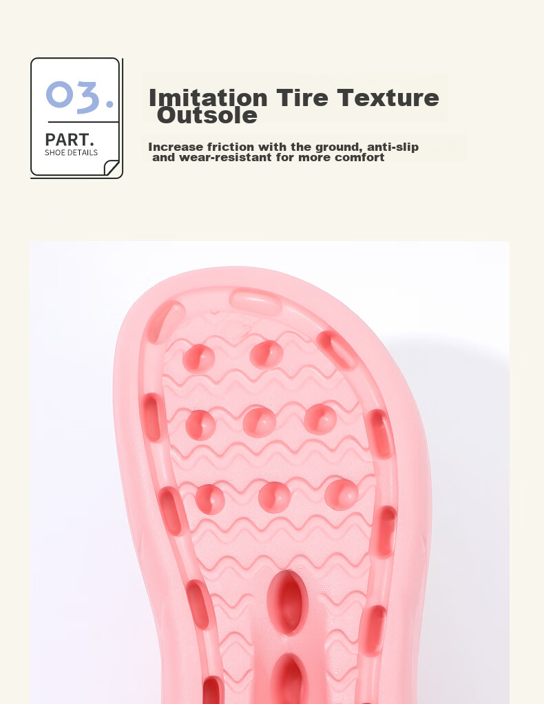 Grace Summer Thick-Soled Closed-Toe Heightening 5CM Perforated Shoes for Women, Cute Outdoor Slippers, Breathable Sandals, Pink, Size 39/40 7