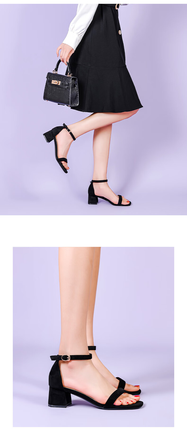 Daphne Women's Beige One-Strap High Heel Sandals 2026 Summer New Chunky Heel Versatile Elegant Sandals Size 37 2