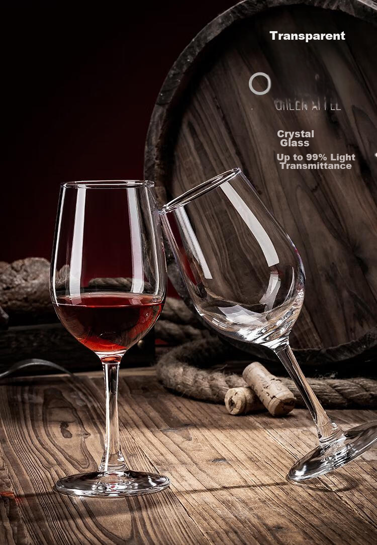 Green Apple Tempered Glass Wine Glasses 520ml*6 Set Sturdy Shatterproof Stemmed Glasses for Red and White Wine 5
