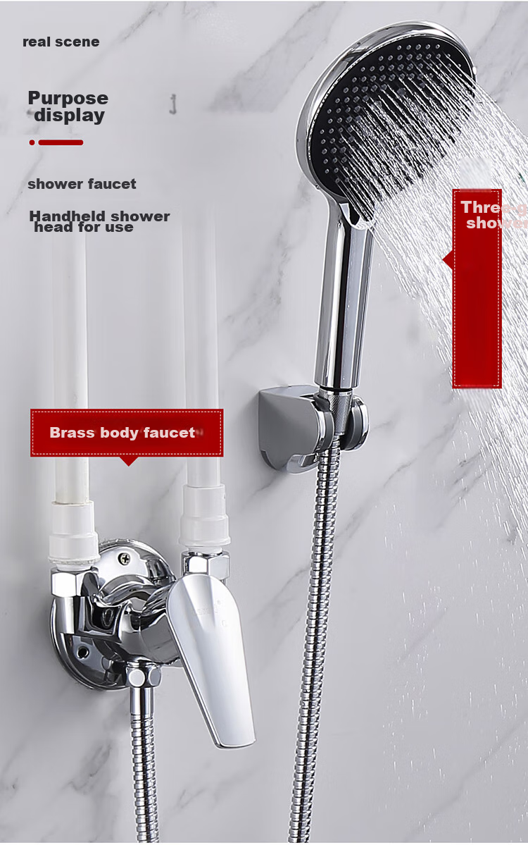 Larsd Shower Mixing Valve Set, Surface-Mounted Shower Faucet And Handheld Shower Set, Copper Body Cold And Hot Shower Switch LD56031 3