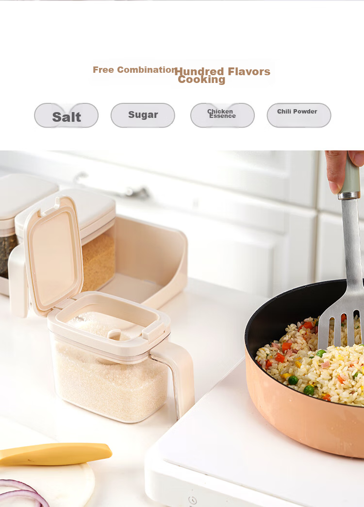 LOCK&LOCK Household Seasoning Box Set, Kitchen Seasoning MSG Salt Container Combination Pack, 3-Piece Set 9