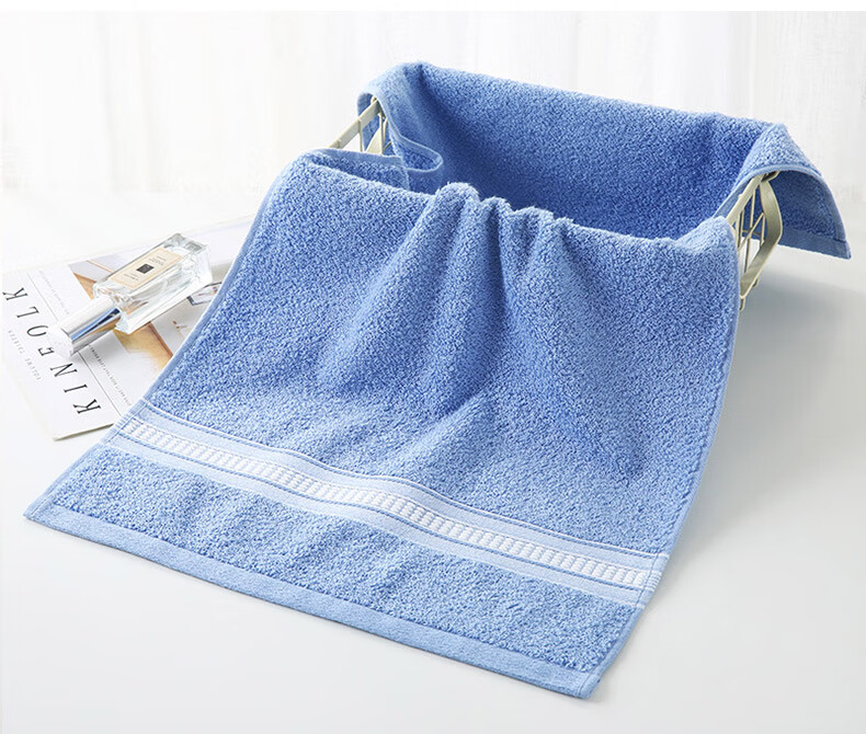 KING SHORE Pure Cotton Towels, Soft And Highly Absorbent Face Towels, Home-Use Grade A Pure Cotton Sports Towels, 2-Pack, Blue/red 3