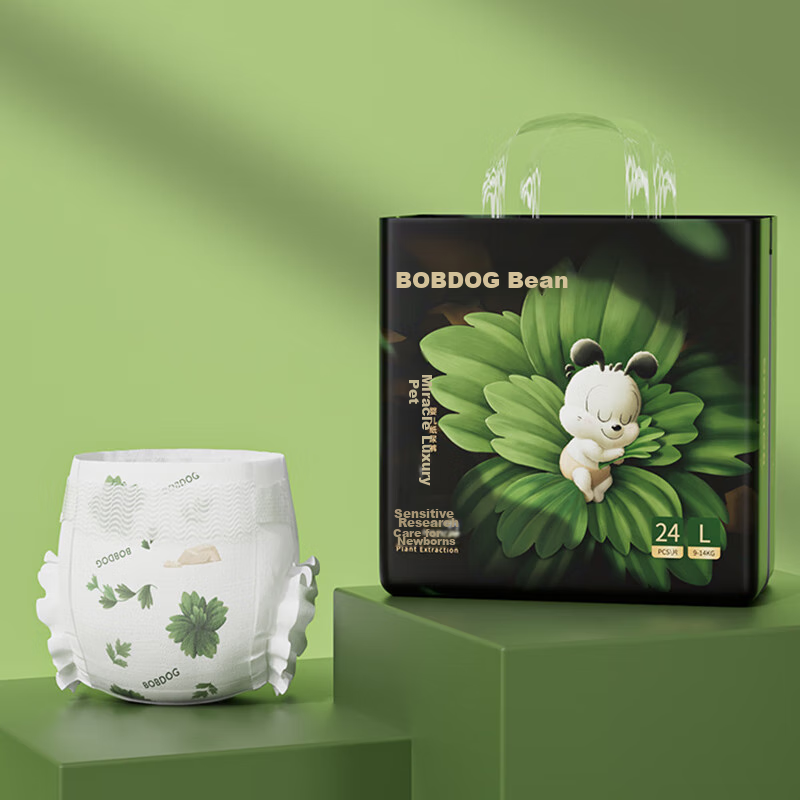 BOBDOG [Recommended by Tang Yixin], Miracle Luxury Pet Diapers, L48 Breathable Champion Baby Diapers