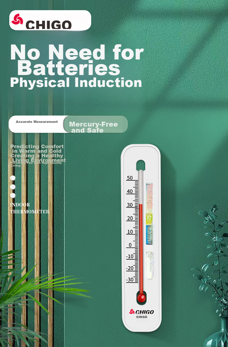 CHIGO Indoor Thermometer, Physical Baby Room Mercury-Free, Sensitive High-Precision Temperature Gauge ZG-8061 1