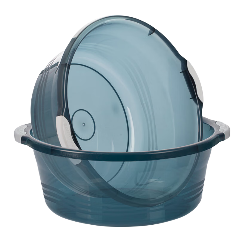 CHAHUA Face Basin, 32cm*2 Pack, Transparent Thickened Laundry Basin, Foot Washing Basin, Plastic Basin, Foot Soaking Basin, Water Basi