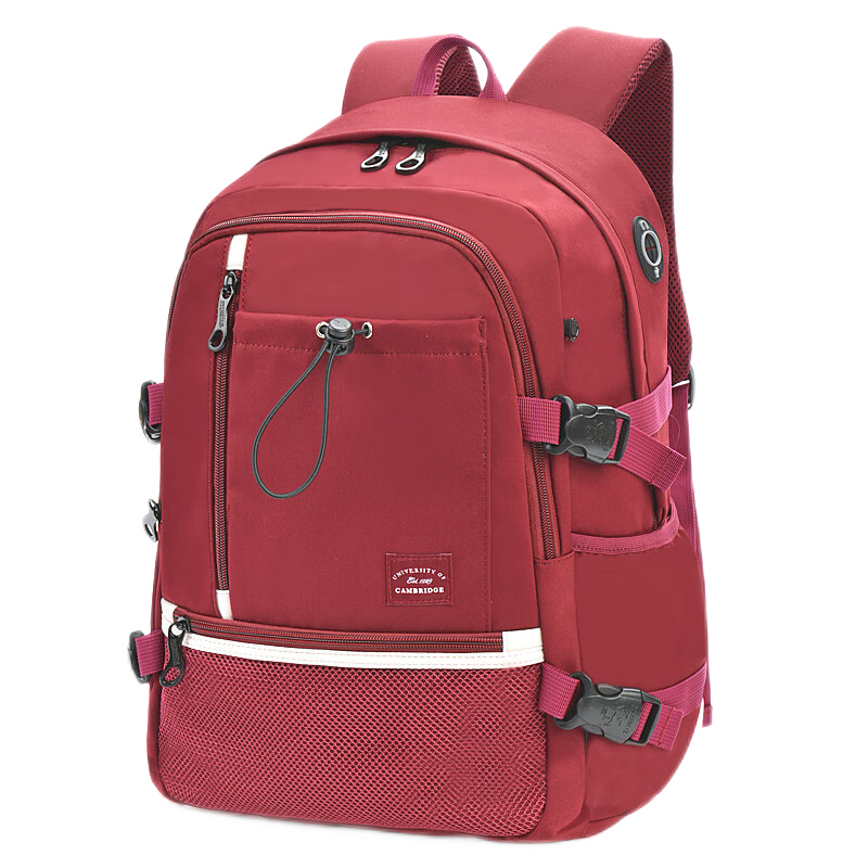 UNIVERSITY OF CAMBRIDGE Large Capacity Backpack for Middle And High School Girls, British Cambridge Style Campus Wind Double Shoulder Bag