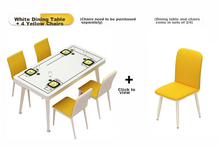 Fanshe Dining Table And Chairs Set, Living Room Home Dining Table for 4-6 People, Suitable for Rental Apartments And Small Homes 14