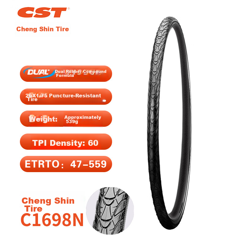 Zhengxin Bicycle Tire, 26X1.75, C1698N Pilgrimage, Lightweight Mountain Bike Tire EPS