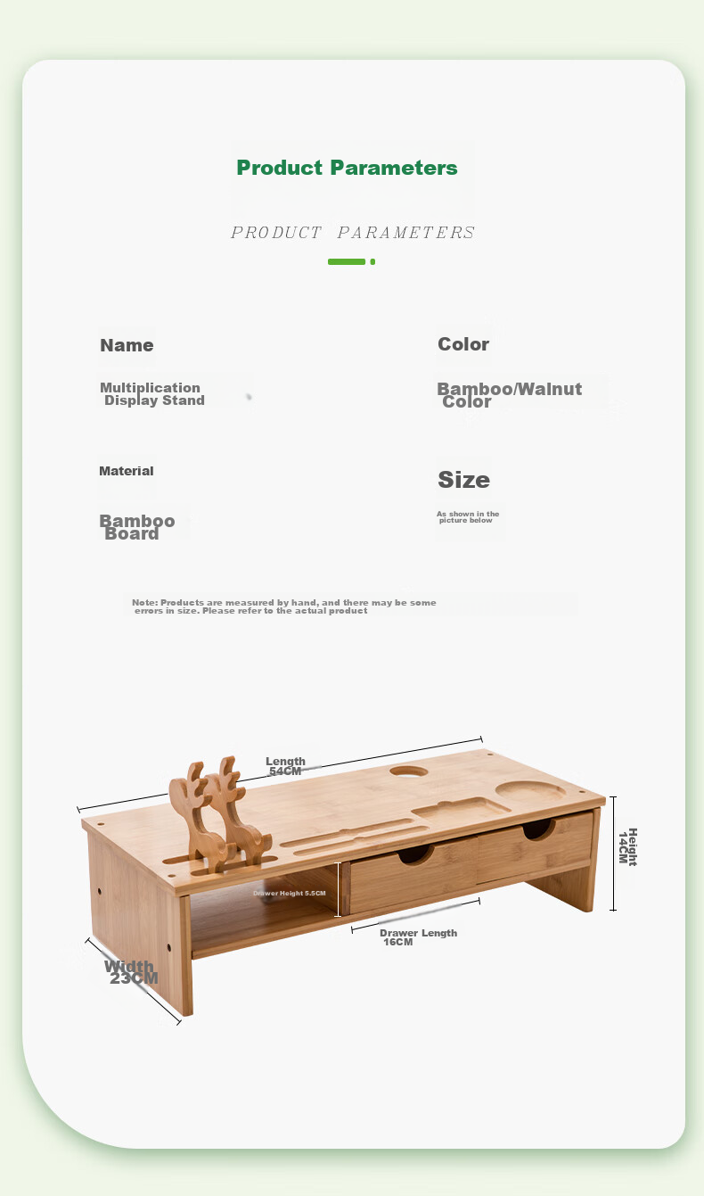 Beifang (Befon) Computer Monitor Riser with Three Drawers, Laptop Stand, Storage Rack, Monitor Stand, Multifunctional Computer Base 72754 9