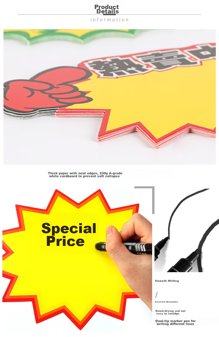 TaTanice [Lowest Price Online] TaTanice Explosion Stickers, Explosion Signs, Price Tags, Large Size, Supermarket Promotional Blank Cartoon Signs, Sale Signs, 100 Sheets + Pe 2