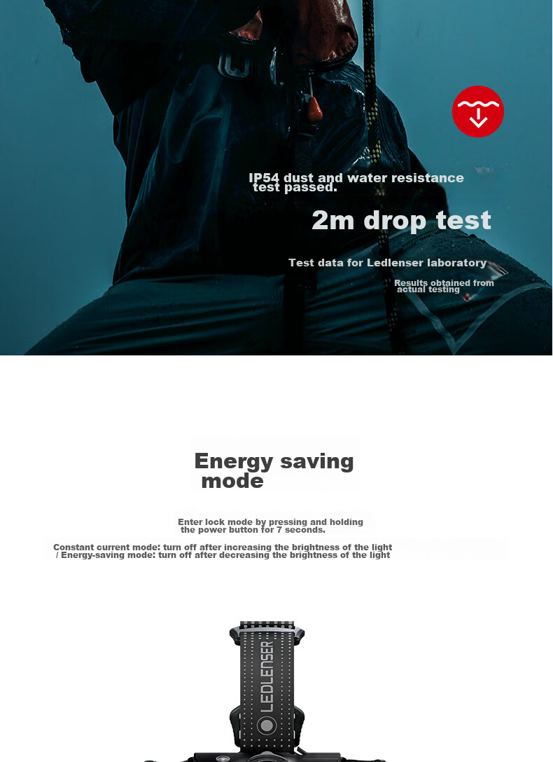 LED LENSER German High-Intensity Headlamp MH7 Night Fishing Headlamp with Ultra-Long Battery Life, Waterproof, for Mountaineering, Hiking, Off-Road, Dry Battery Or Lithium Battery 11