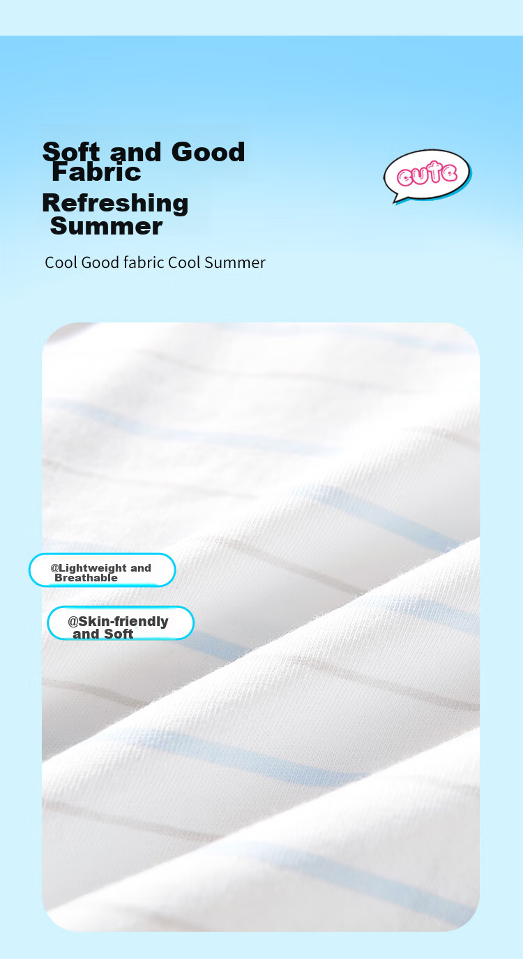 LangSha Children's Pajamas for Boys, Summer Thin Style, Youth Short-Sleeve Shorts, Student Pure Cotton Home Wear Set, Size 130 4
