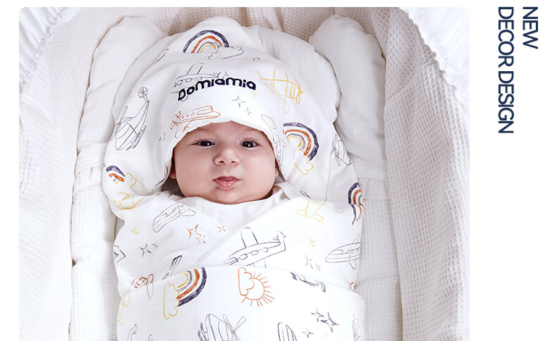 DOMIAMIA Baby Swaddle Blanket, Autumn And Winter Newborn Wrap, Anti-Startle Swaddling Cloth, Infant Small Blanket, Plush Swaddle Wrap, Single Blanket 15