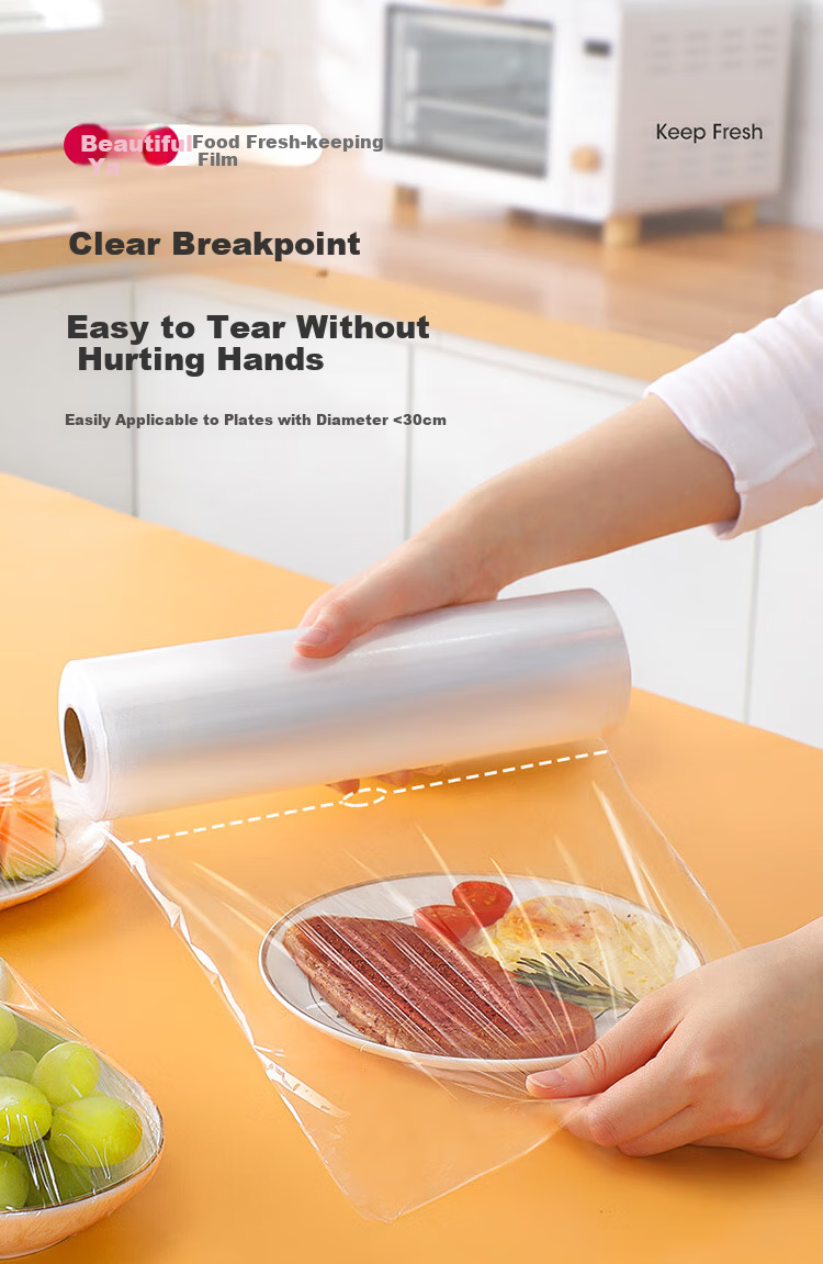 MARYYA Perforated Cling Film Small Size 20cm*300m Food Grade Cling Film Heat Resistant Microwave Safe 1